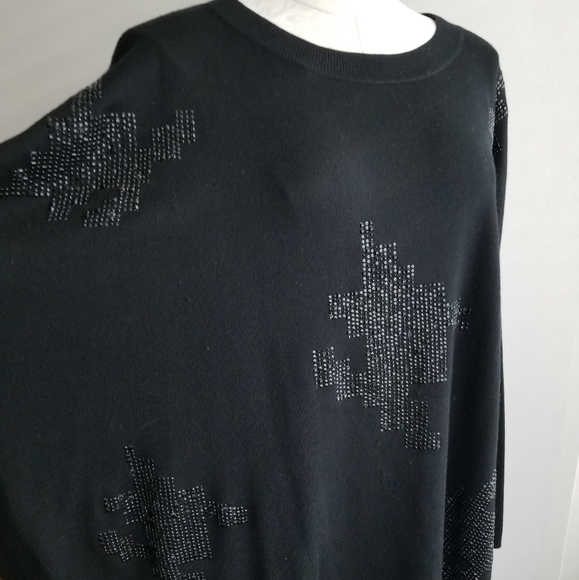 BASLER beaded wool poncho sweater - Picture 2 of 8